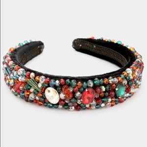 Beaded Statement Velvet Headband